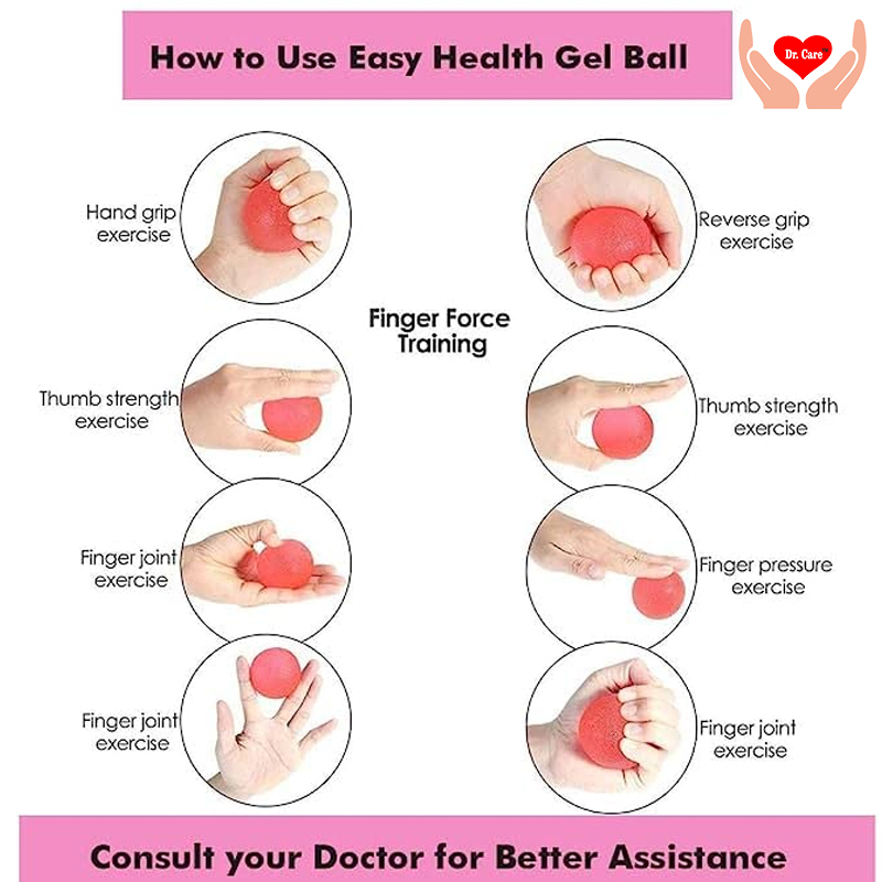 Exerciser Stress Ball/Gel Ball for Exercsier Stress Relief Gel Ball for Wrist Musles Wrist Support Exerciser Ball (Red)