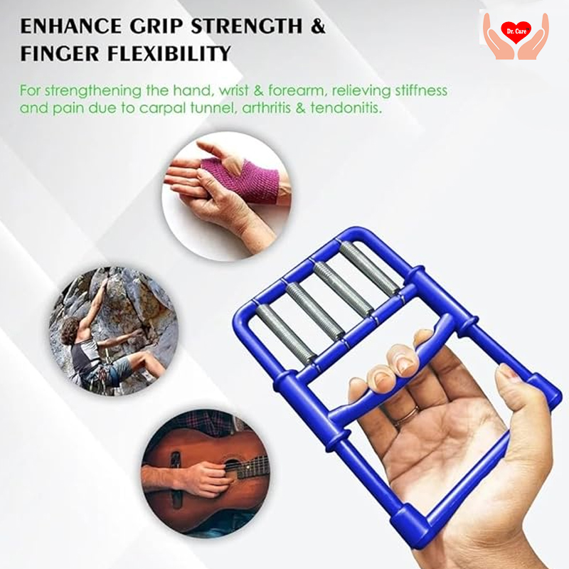 Pack of 2 Finger and Hand Grip Exercisers - Strength, Flexibility, and Recovery in One (Blue)