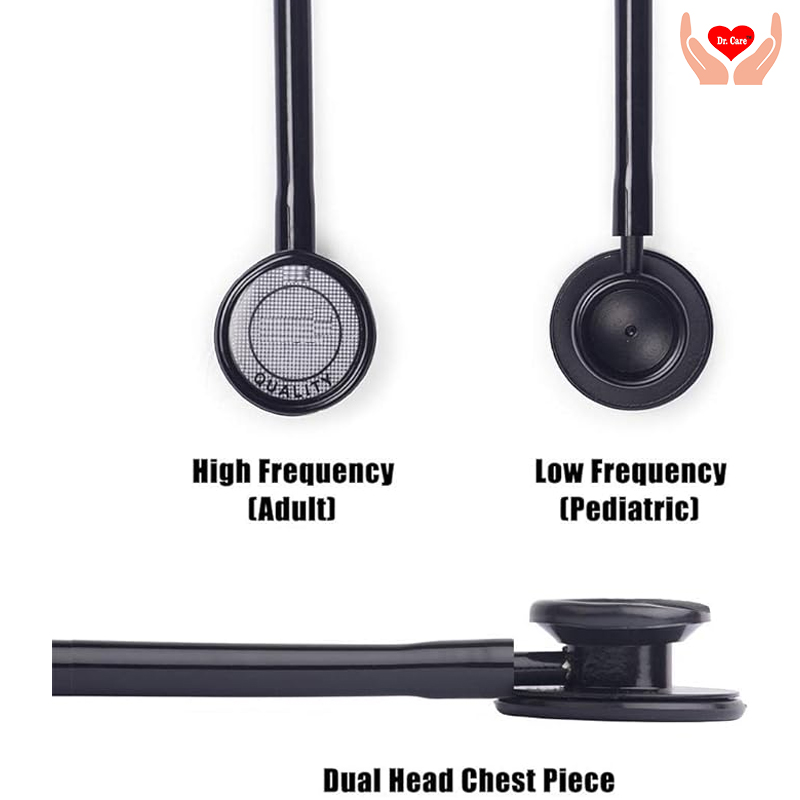 Black Matte Acoustics Stethoscope for Doctor, Nurses and Students (Dual Head)