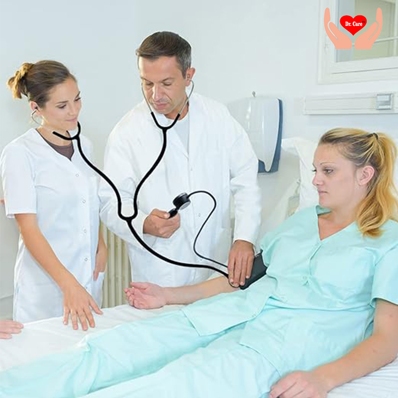 Dual-Head Teaching Stethoscope for Medical Training, Nursing Students and Teachers – Black